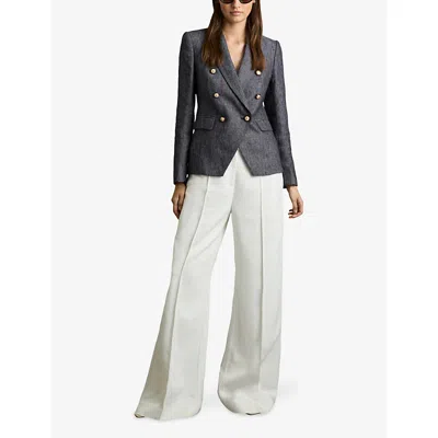 Reiss Petites Double Breasted Blazer In Navy