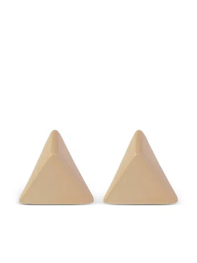 Federica Tosi Triangular Golden Earrings With Glossy Finish In Gold