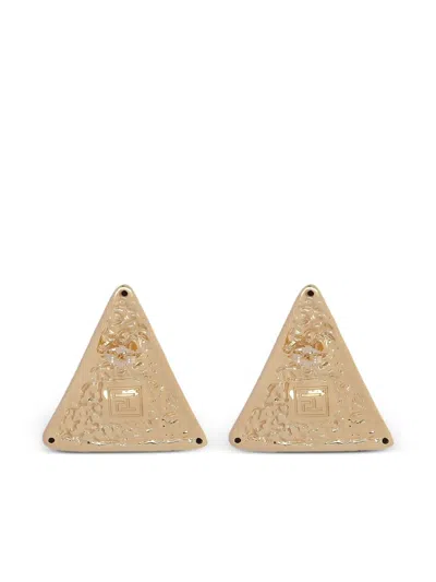 Federica Tosi Triangular Golden Earrings With Glossy Finish In Gold