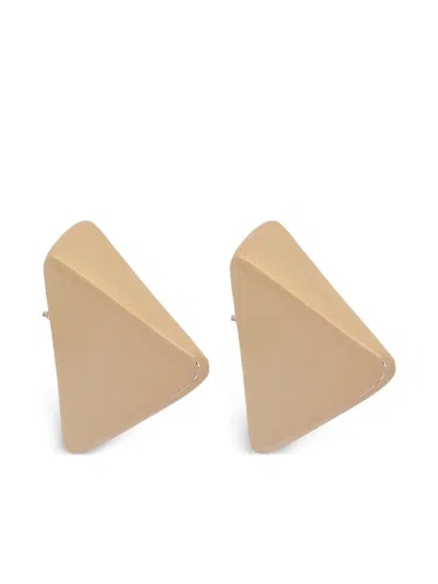 Federica Tosi Triangular Golden Earrings With Glossy Finish In Gold