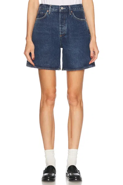 Agolde Dame High Waist Mid Length Relaxed Denim Shorts In Enamour