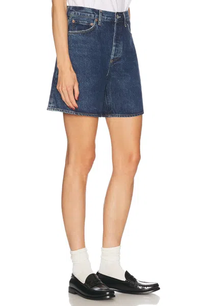 Agolde Dame High Waist Mid Length Relaxed Denim Shorts In Enamour