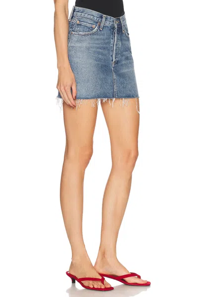 Agolde V Waist Mini Skirt In Fairway In Multi