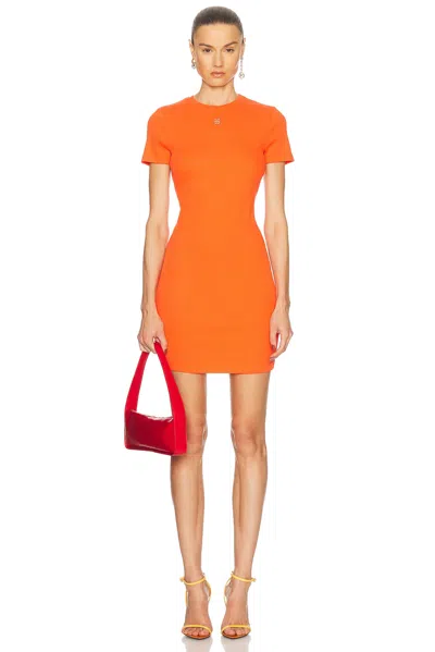 Givenchy Dress In Cotton With 4g Liquid Detail In Orange