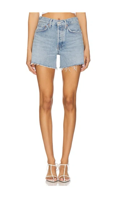Agolde Five-pocket Denim Shorts In Blue