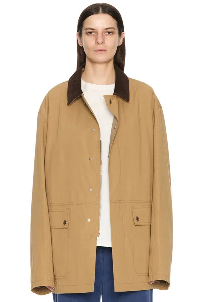 The Row Frank Corduroy-trimmed Cotton-canvas Jacket In Deep Bistre