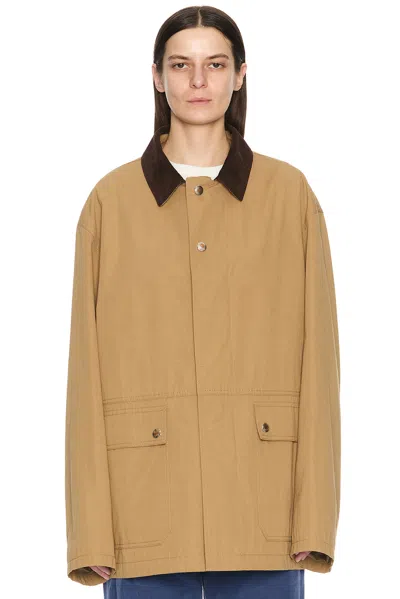 The Row Frank Corduroy-trimmed Cotton-canvas Jacket In Deep Bistre