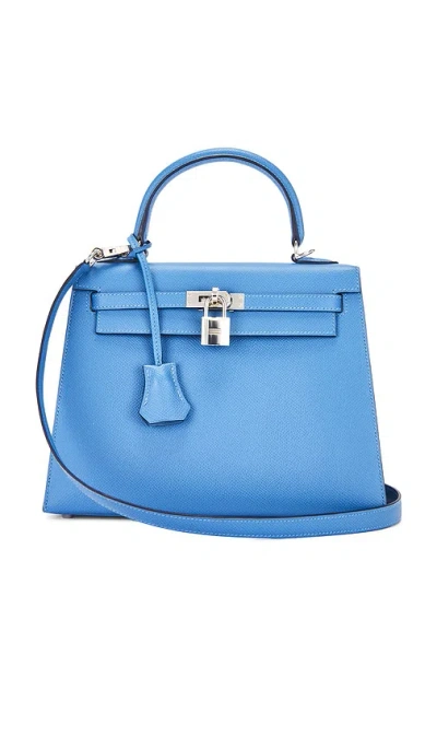 Fwrd Renew Hermes Epsom Kelly Sellier 25 Handbag In 天蓝色