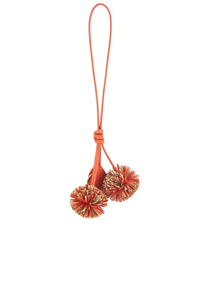 Miu Miu Pom Pom Bag Charm In Arancio & Soia