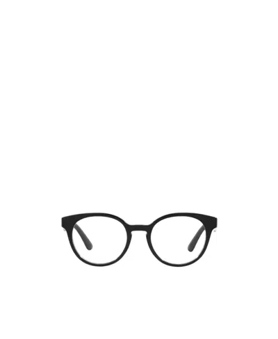 Dolce & Gabbana Round Frame Glasses In 3246 Black/transparent Grey