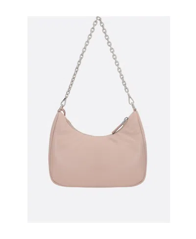 Prada Logo Plaque Chain-linked Shoulder Bag In Sleeping Lotus Color