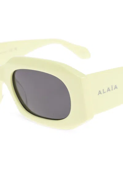 Alaïa Rectangular-frame Sunglasses In Yellow