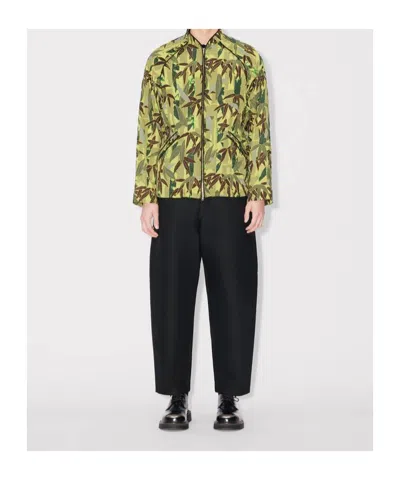Kenzo Camouflage Pattern Blazer Front Pockets In Green