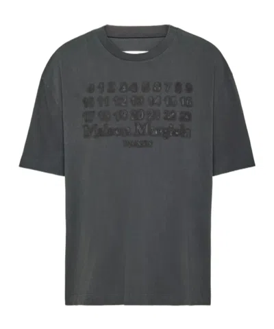 Maison Margiela Black Cotton Oversize T-shirt In Gray