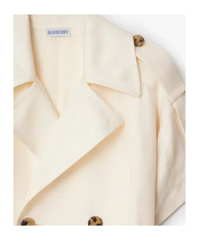 Burberry Trench Dress Viscose Belted Double-breasted Epaulettes In Neutral