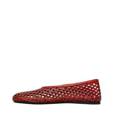 Proenza Schouler Tee Perforated Leather Ballerina Flats In Red