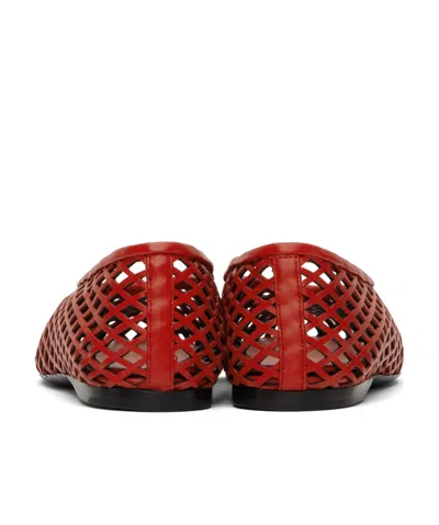 Proenza Schouler Tee Perforated Leather Ballerina Flats In Red