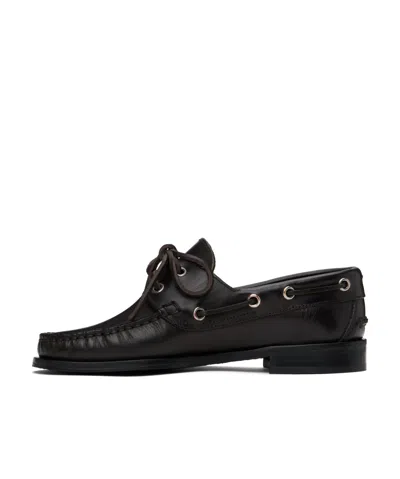Aeyde Harris Polished Stitched Bow Loafers In Black