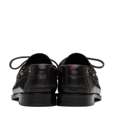 Aeyde Harris Polished Stitched Bow Loafers In Black