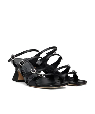 Aeyde Black Eanna Nappa Leather Heeled Sandals In Black