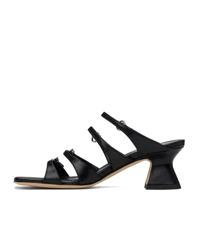 Aeyde Black Eanna Nappa Leather Heeled Sandals In Black