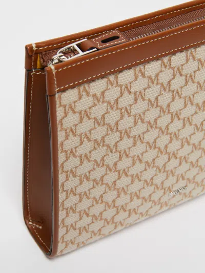 Max Mara Shoulder Bag With Chain Strap And Contrast Stitching In Hazelnut Brown