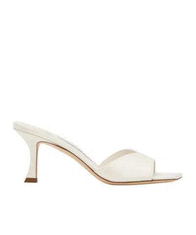 Jimmy Choo Womens Ivory Skye 70 Single-strap Leather Heeled Mules