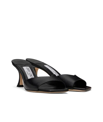 Jimmy Choo Women Skye 70 Leather Heel Sandals In Black