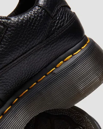 Dr. Martens Black Buzz Milled Nappa Leather Mary Jane Loafers In Black Milled Nappa