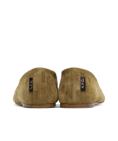Apc Swan Ballerina Flats In Camel