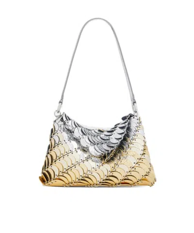 Rabanne Paco Leather Bag In Gold/silver