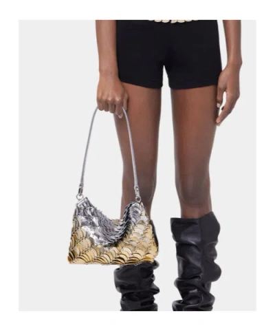 Rabanne Paco Leather Bag In Gold/silver
