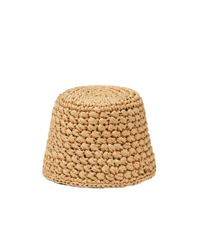 Loro Piana Jasmine Raffia Bucket Hat In Cream