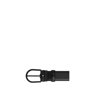 Montblanc Horseshoe Buckle Black 35 Mm Leather Belt