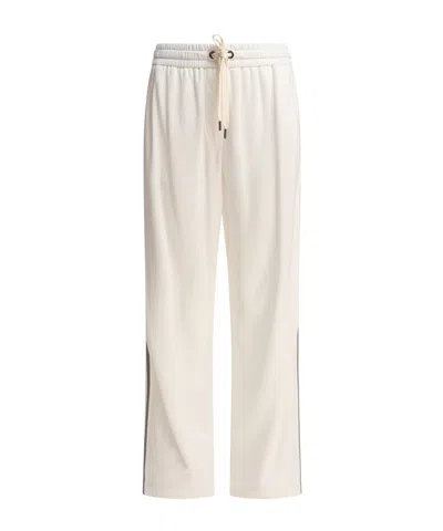 Brunello Cucinelli Tailored Trousers With Side Stripe Detail In White