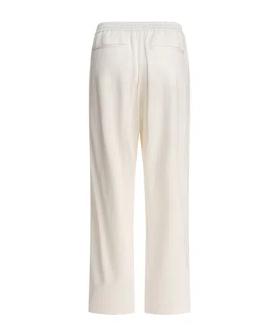 Brunello Cucinelli Tailored Trousers With Side Stripe Detail In White