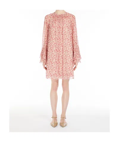 Max Mara Round-neck Dress In Pink