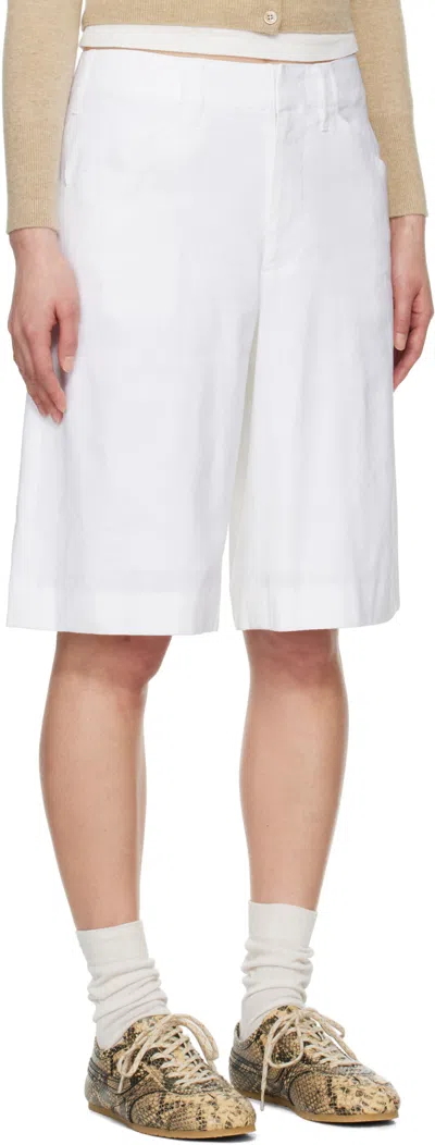 Rag & Bone Banks Linen Blend Walking Shorts In White