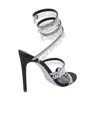 René Caovilla Chandelier 105 Rhinestone Embellished Sandals In Black