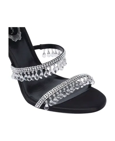 René Caovilla Chandelier 105 Rhinestone Embellished Sandals In Black