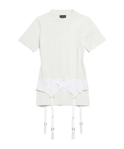 Balenciaga Chalk Stretch Cotton T-shirt In Off White