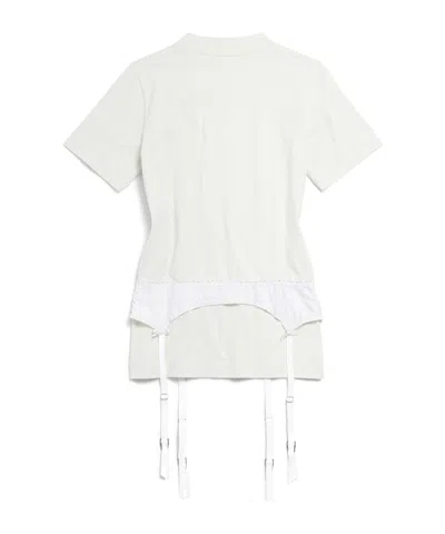 Balenciaga Chalk Stretch Cotton T-shirt In Off White