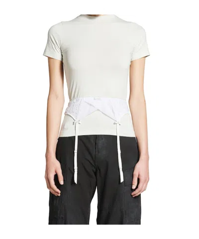 Balenciaga Chalk Stretch Cotton T-shirt In Off White