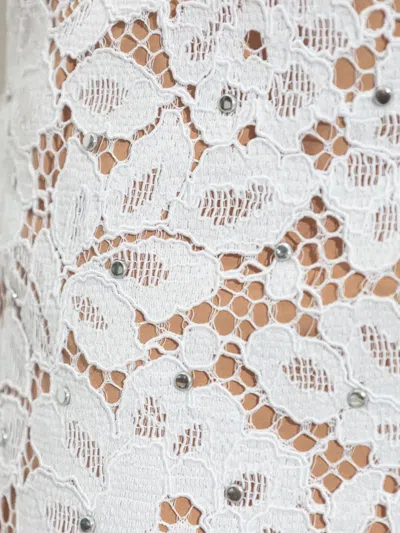 Michael Michael Kors Floral Lace Mini Skirt In 白色