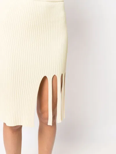Krizia Ribbed Knit Skirt In 黄色