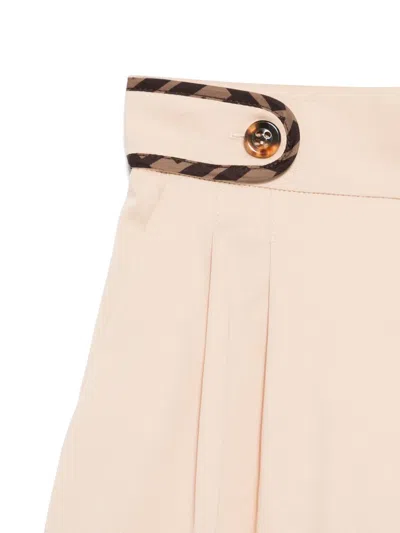 Fendi Logo-waistband Trousers In 中性色