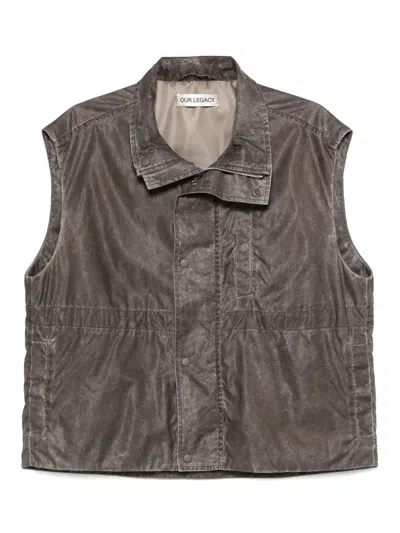 Our Legacy Firm Brown Vest With Vintage Effect In 褐色