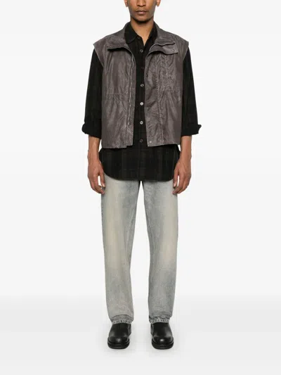 Our Legacy Firm Brown Vest With Vintage Effect In 褐色