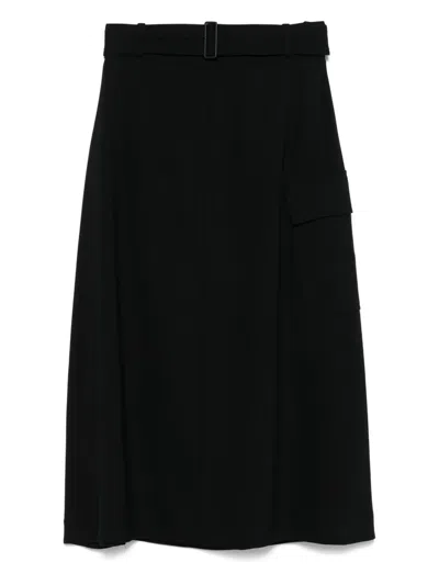 Joseph Pernette Midi Skirt With Concealed Fastening In 黑色