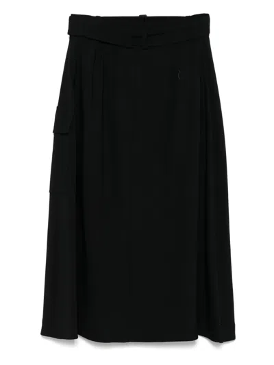 Joseph Pernette Midi Skirt With Concealed Fastening In 黑色